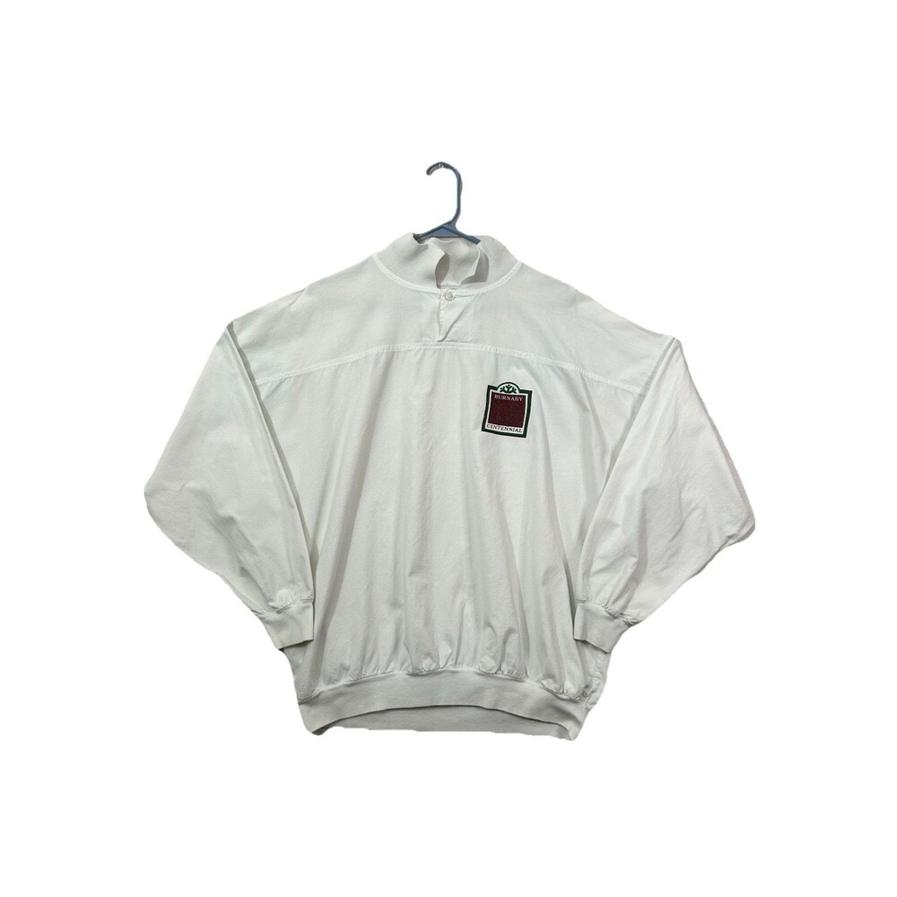 Vintage 90s L Wilson Burnaby Centennial White Button Pullover Long Sleeve Shirt